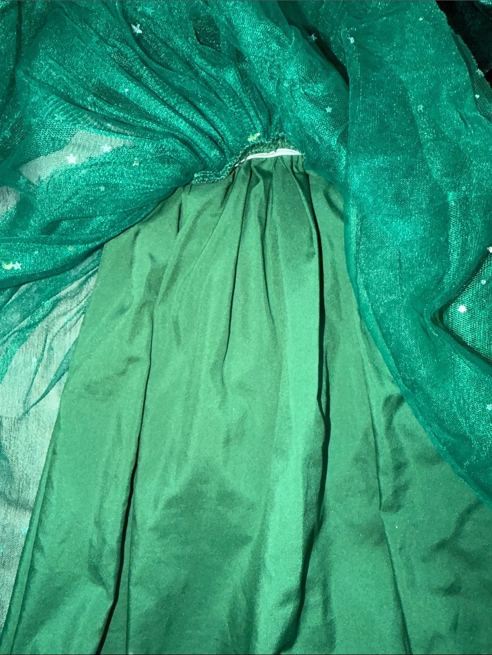 Green Velvet & Tulle Party Dress